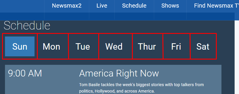 Newsmax Schedule