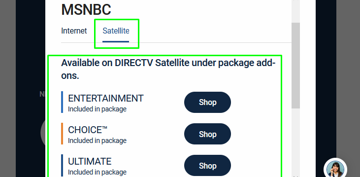 MSNBC DirecTV packages